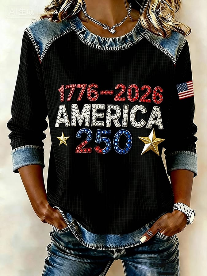 Women's 250th Anniversary Printed Short-Sleeved T-Shirt