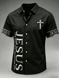 Men's Faith Cross Printed Casual Shirt