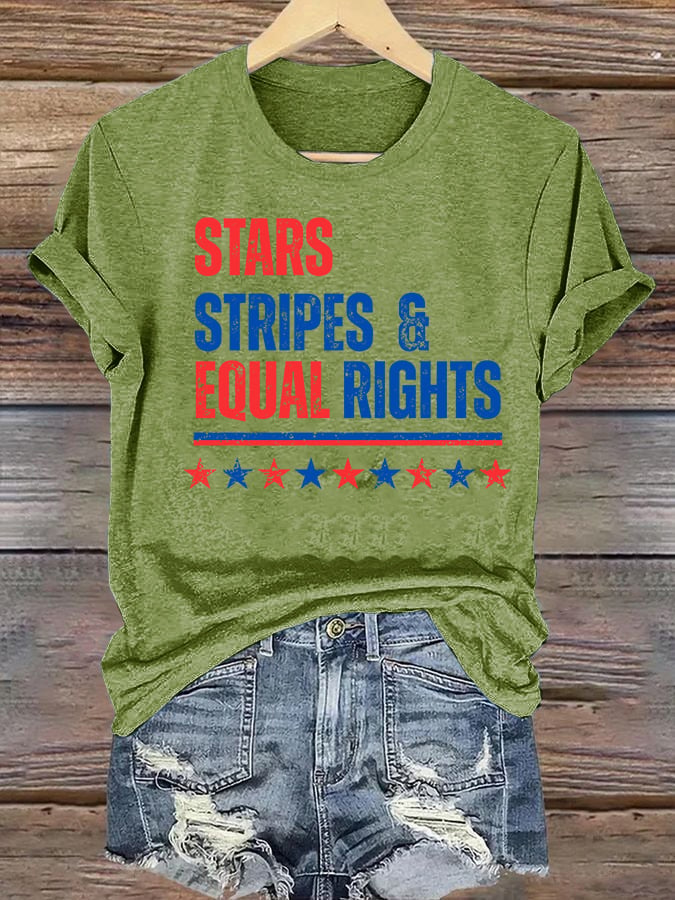 Women's  The Stars and Stripes Print T-Shirt