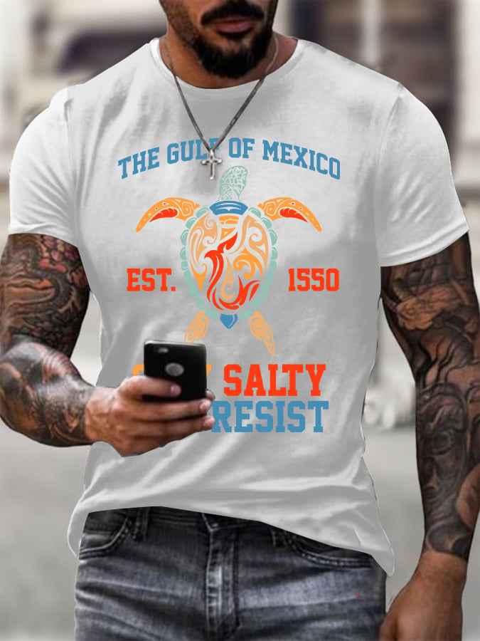 Men's Gulf Of Mexico Printed Round Neck T-Shirt