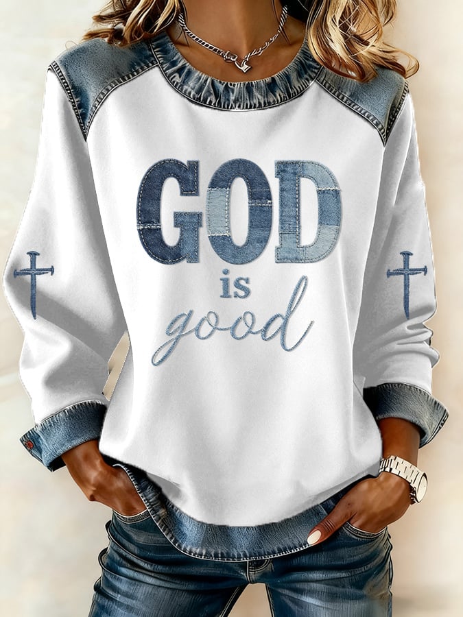 Women's casual GOD IS GOOD sweatshirt