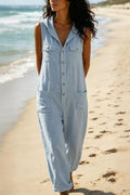Casual Linen Sleeveless Women'S Hoodie
