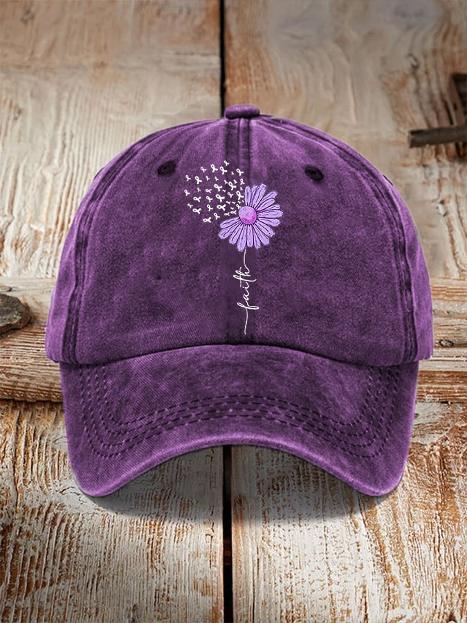 Purple Ribbon Alzheimer's Awareness Fighter Supporter Hat