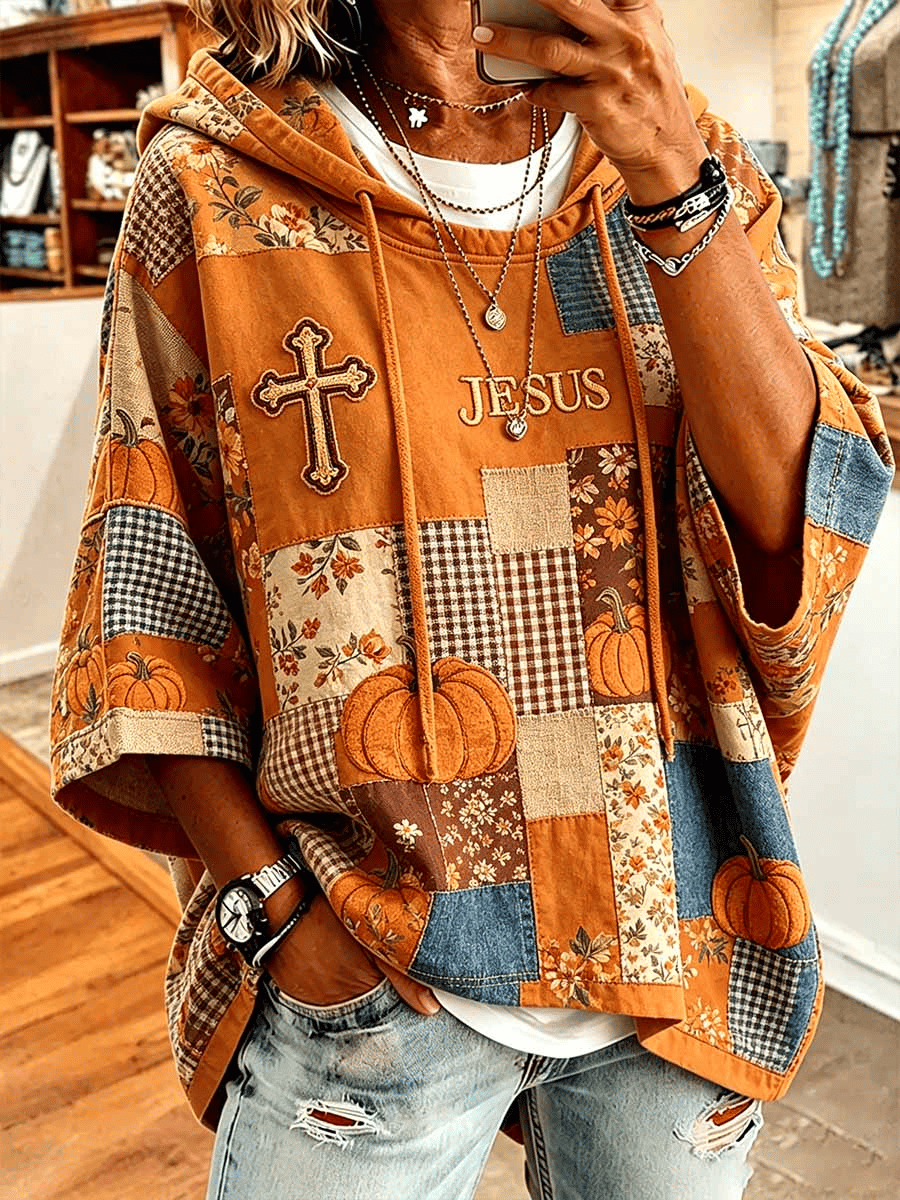 Women's Fall Art Print Hooded Sweatshirt