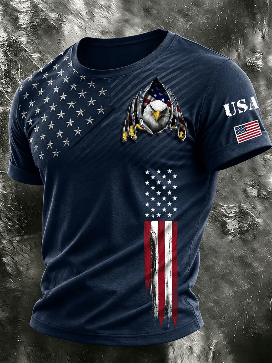 Men's 250th Anniversary Independence Day Art Printed Casual T-shirt