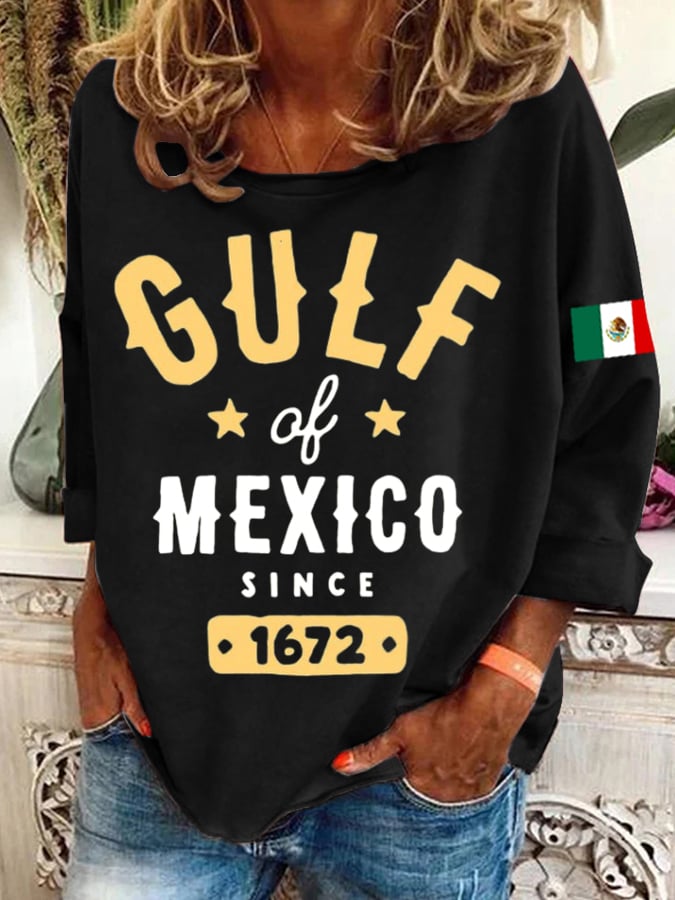 Women's  Gulf of Mexico Print Crew Neck Sweatshirt