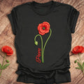 Women's Memorial Day Poppy Art Printed T-Shirt
