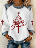 Women's Christmas Faith Print Sweatshirt