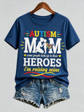 Women's Autism Awareness Graphic Casual Crewneck Top