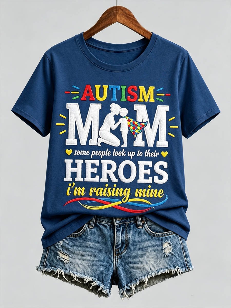 Women's Autism Awareness Graphic Casual Crewneck Top