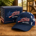 ❤️ 🇺🇸 America 250 Years Patriotic Embroidered Mesh Trucker Cap