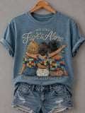 Women'S Casual Autism-Print Short-Sleeve T-Shirt