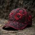 Retro Poppy Print Casual Hat