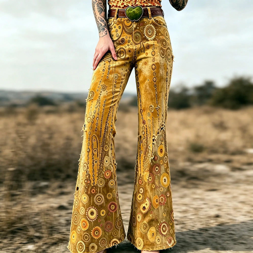 Women's Retro Bohemian Hippie Style Printed Casual Pants