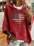Patriotic Red American Stars And Stripes Fireworks Oversized Hoodie