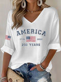 Women's Casual Printed Waffle Top