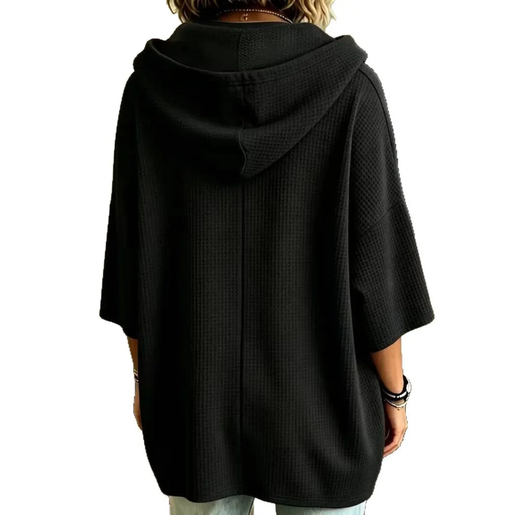 Women'S Waffle Weave Oversized Hoodie