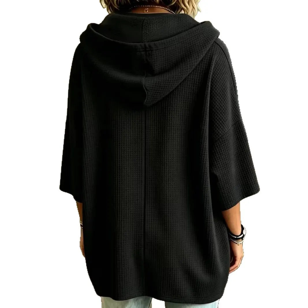 Women'S Waffle Weave Oversized Hoodie
