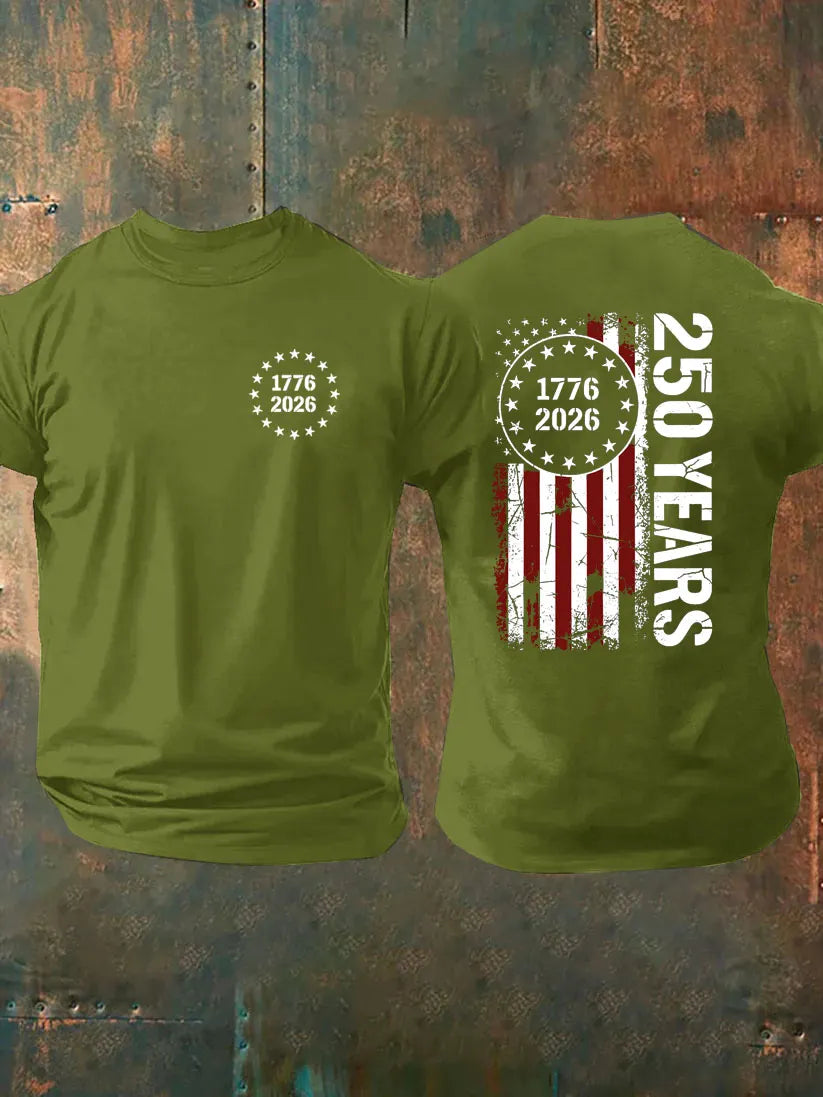 1776 2026 250 Years Pattern 100% Cotton T-Shirt