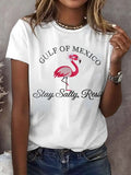 Women's Gulf Of Mexico Print Round Neck T-Shirt