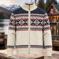 Men's Retro Style Geometry Pattern Iceland Knit Cardigan
