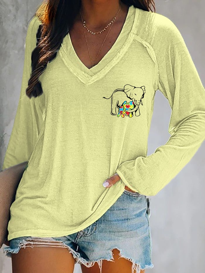 Women's What Makes You Different Is What Makes You Beautiful  V-Neck Long Sleeve T-shirt