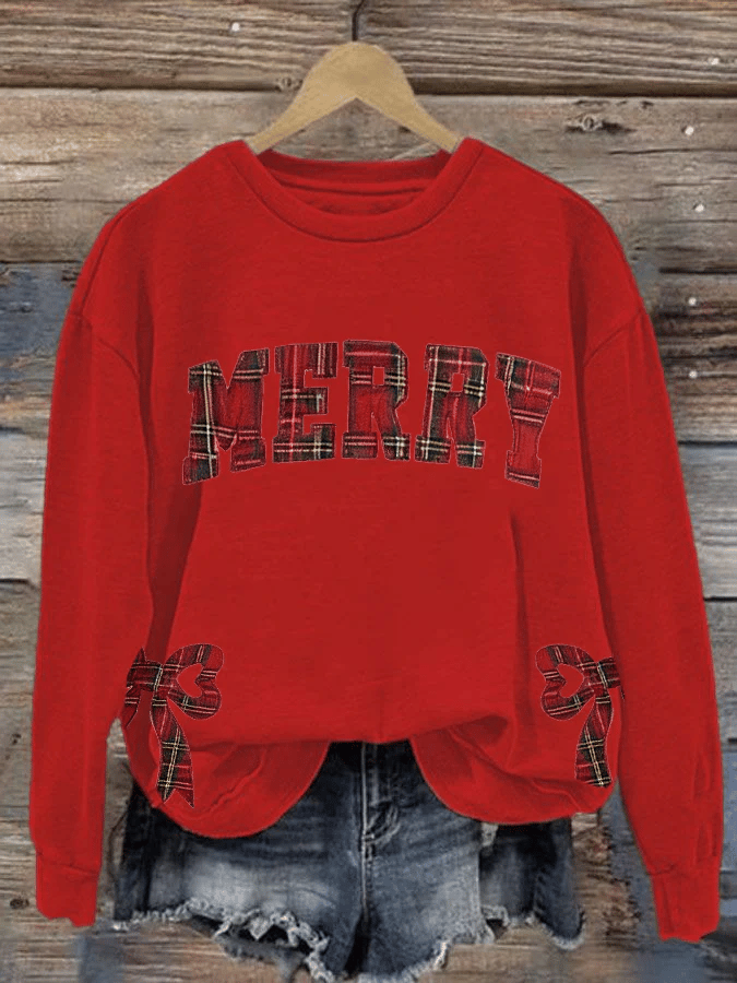 Women's Merry Christmas Printed Sweatshirt