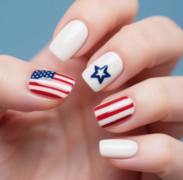 Patriotic National Flag Pattern False Nails