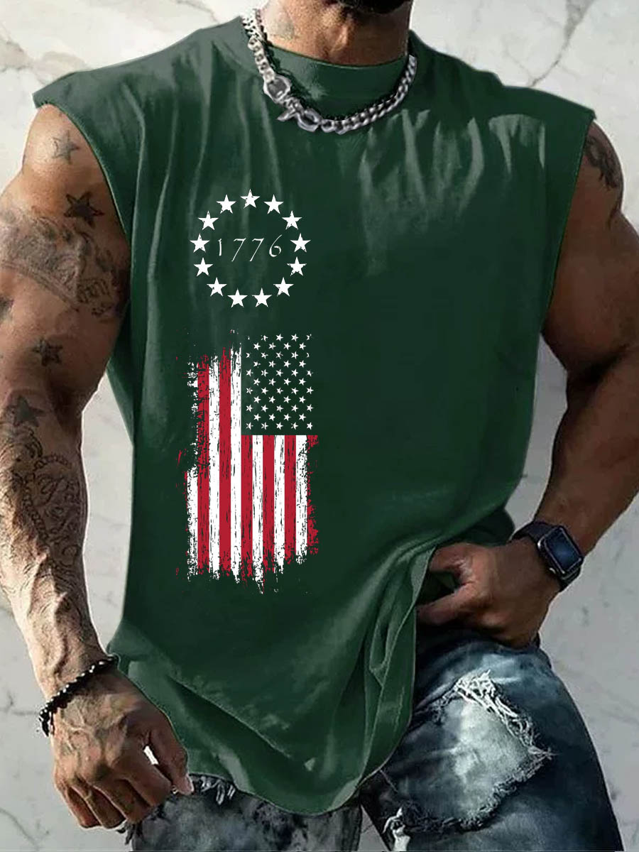 Men'S 1776 American Flag Pattern Print Vest