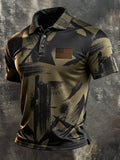 Men's Retro "Patriot" Color-Block Short-Sleeve Polo Shirt