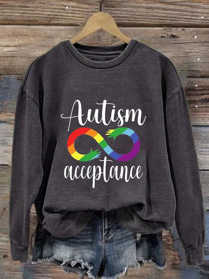 Women'S Autism Awareness Print Casual Sweatshirt