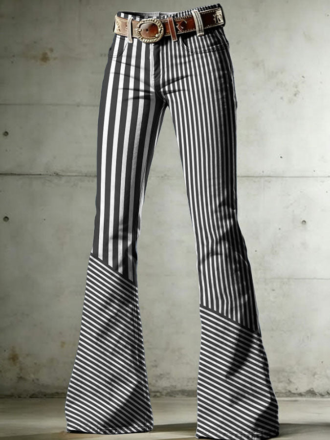 Women'S Breast Cancer Awareness Promotion Pink Stripe Plaid Print Denim Jeans