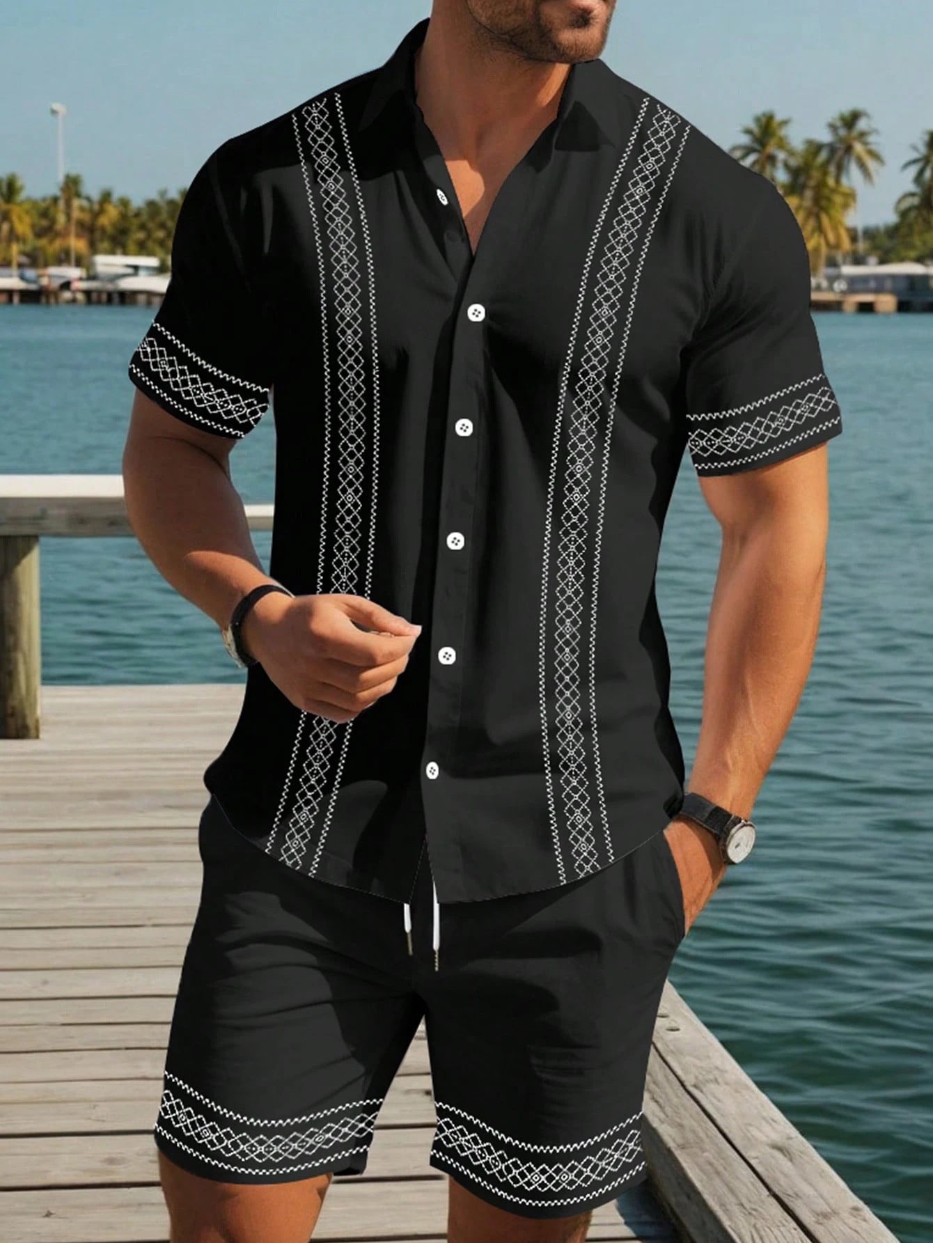 Men‘s Summer Holiday Hawaiian Shirt Set