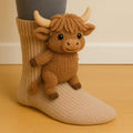 Furry Crochet Animal Thick Needle Socks