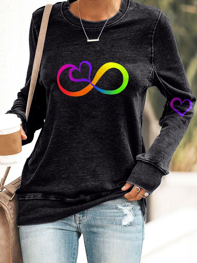 Autism Infinity Love Print Sweatshirt