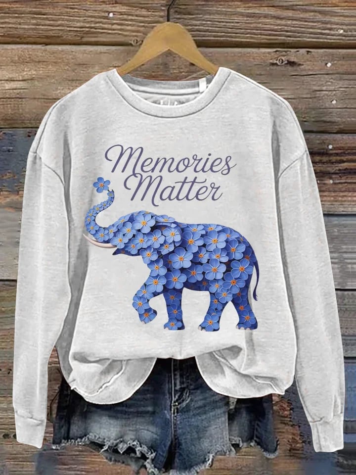 Women's Retro Purple Memories Matter Graphic Print Sweatshirt