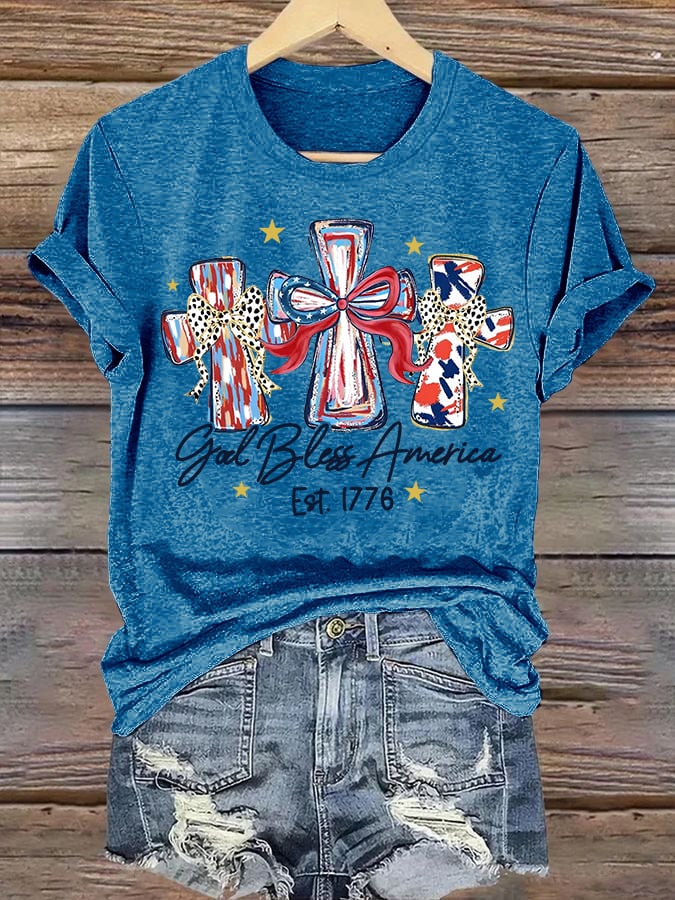 Women's  God Bless America Print T-Shirt