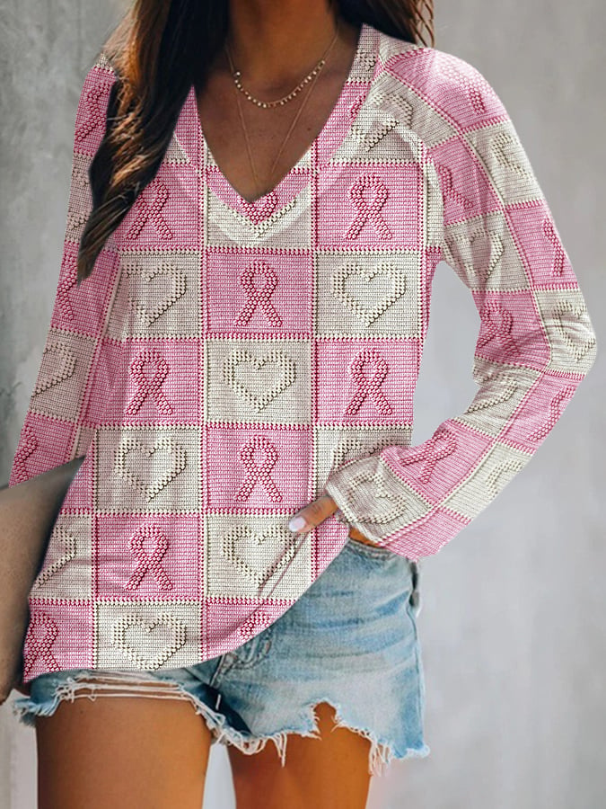 Women's Breast Cancer Awareness Printed T-Shirt