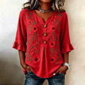 Women's Memorial Day Poppy Art Casual Shirt