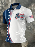 Men's Vintage  250 Years of Freedom  Print Casual Polo Shirt