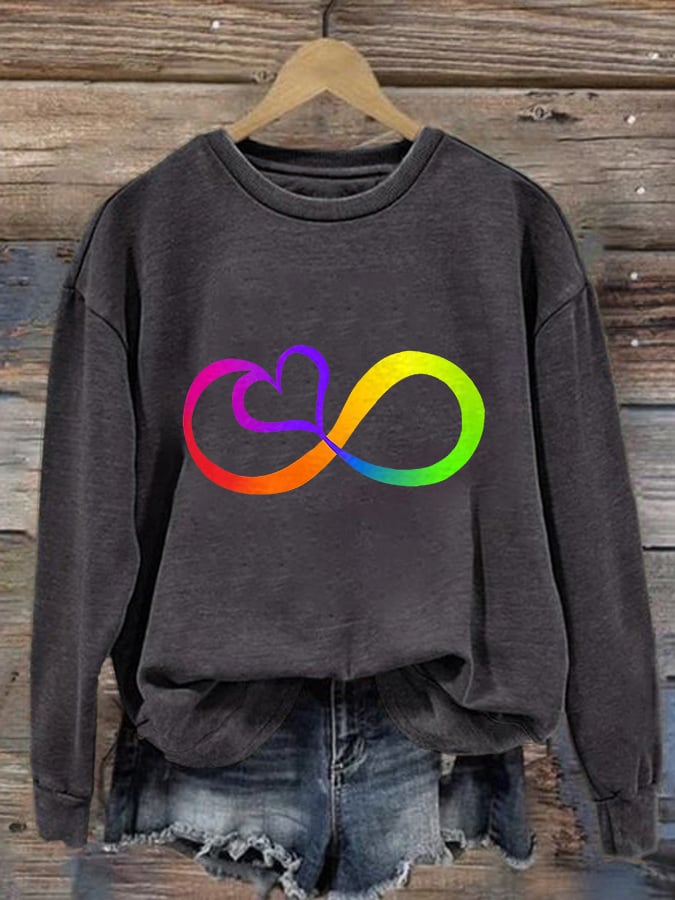 Retro Autism Infinity Print Sweatshirt