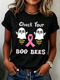 Women's Casual Breast Cancer Awareness Print Top
