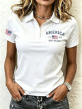 Women's Print Casual Polo Shirt