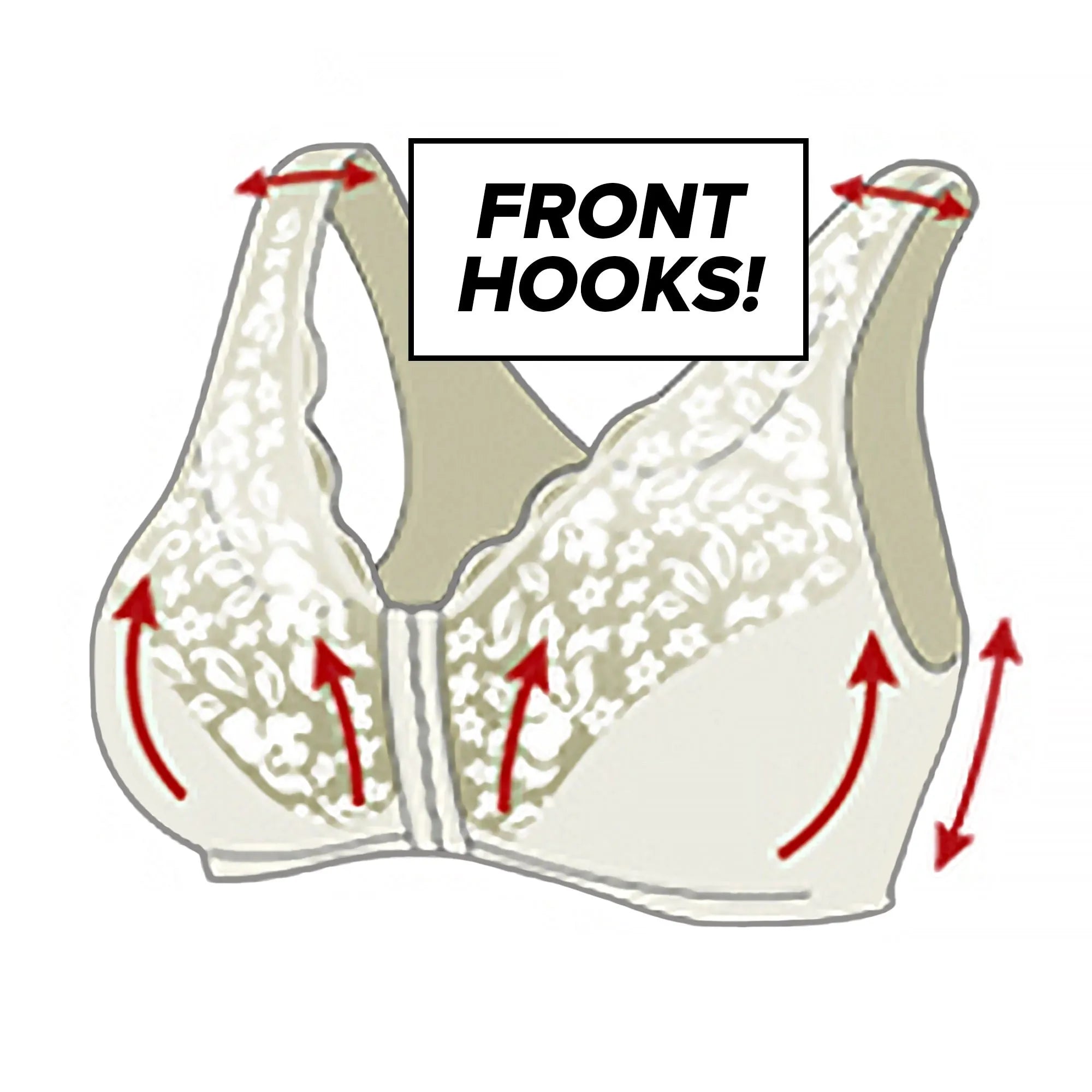 💖Front Hooks, Stretch-Lace, ALL IN ONE BRA!