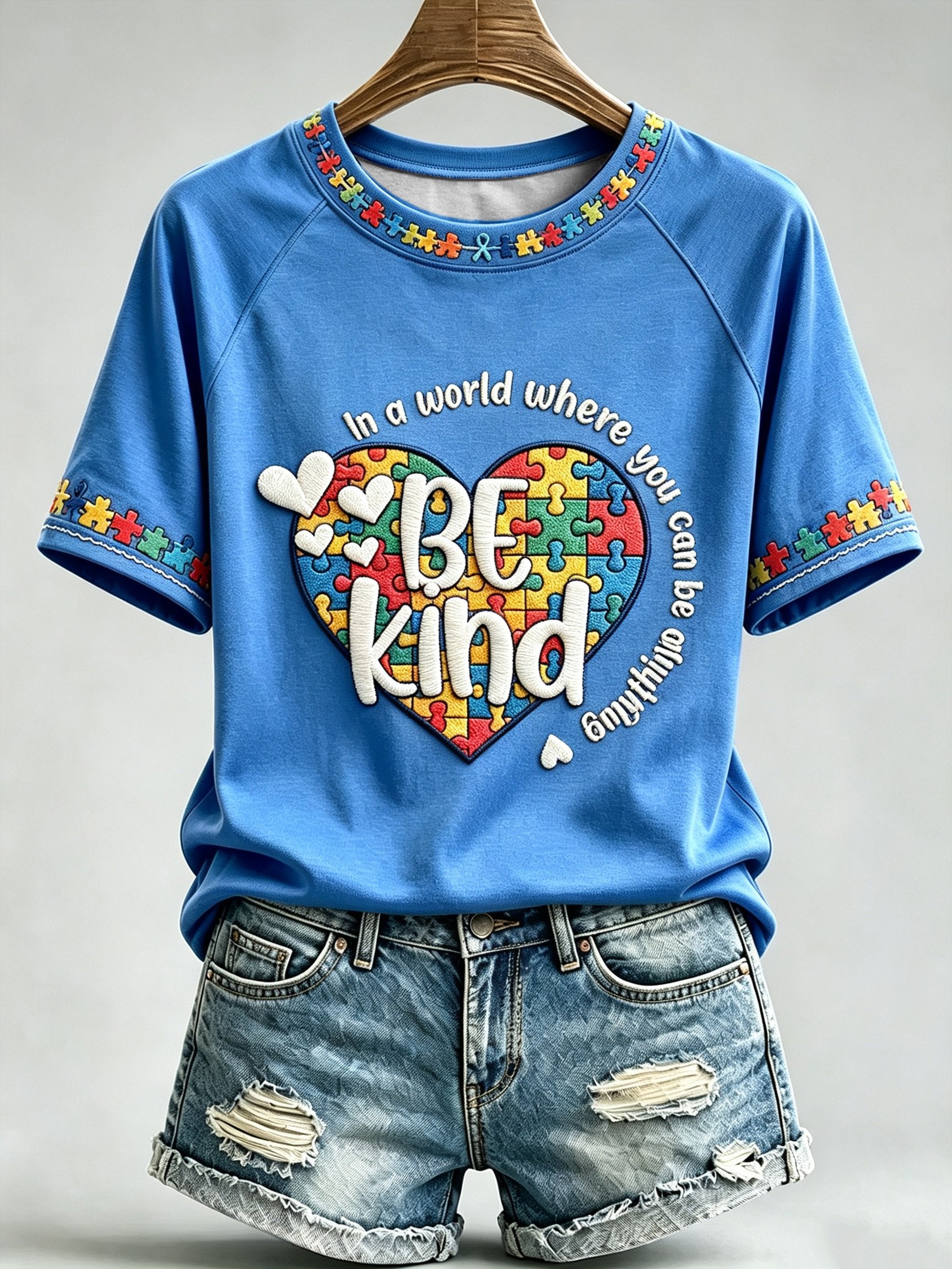 Women's Autism-Themed Casual Print Top