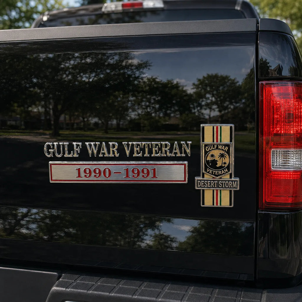 🇺🇸 Gulf War Veteran 1990–1991 Desert Storm Car Emblem Metal Badge