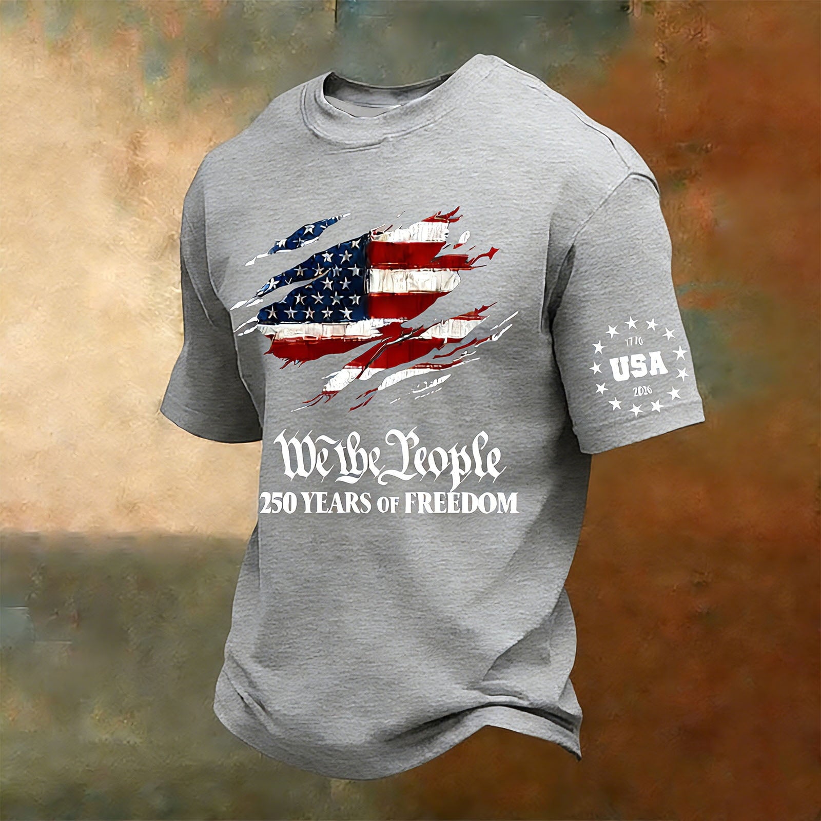 250th Anniversary We The People 250 Years Of Freedom Pattern 100% Cotton T-Shirt