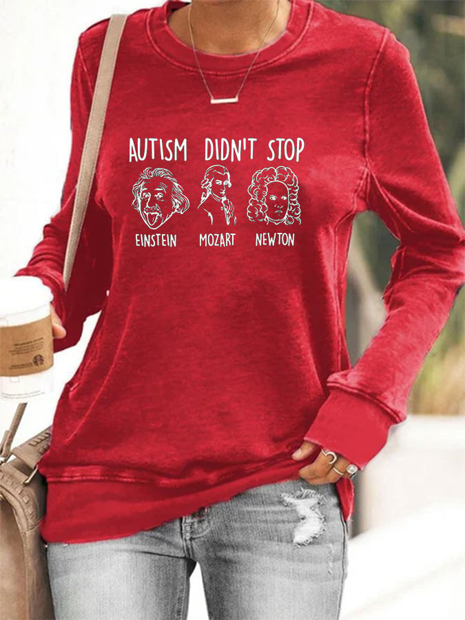 Women's Autism Printed Long Sleeve Sweatshirt