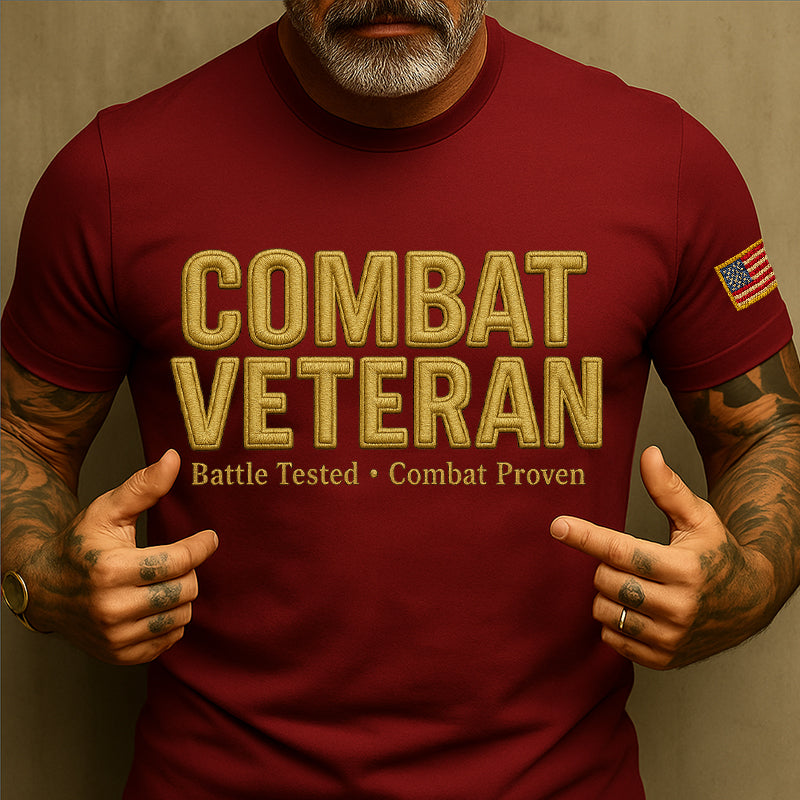 Combat Veteran Print Casual T-Shirt