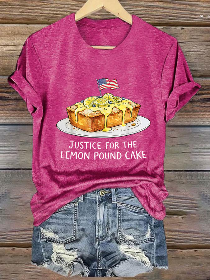 Women's  JUSTICE FOR THE LEMON POUND CAKE Print T-Shirt